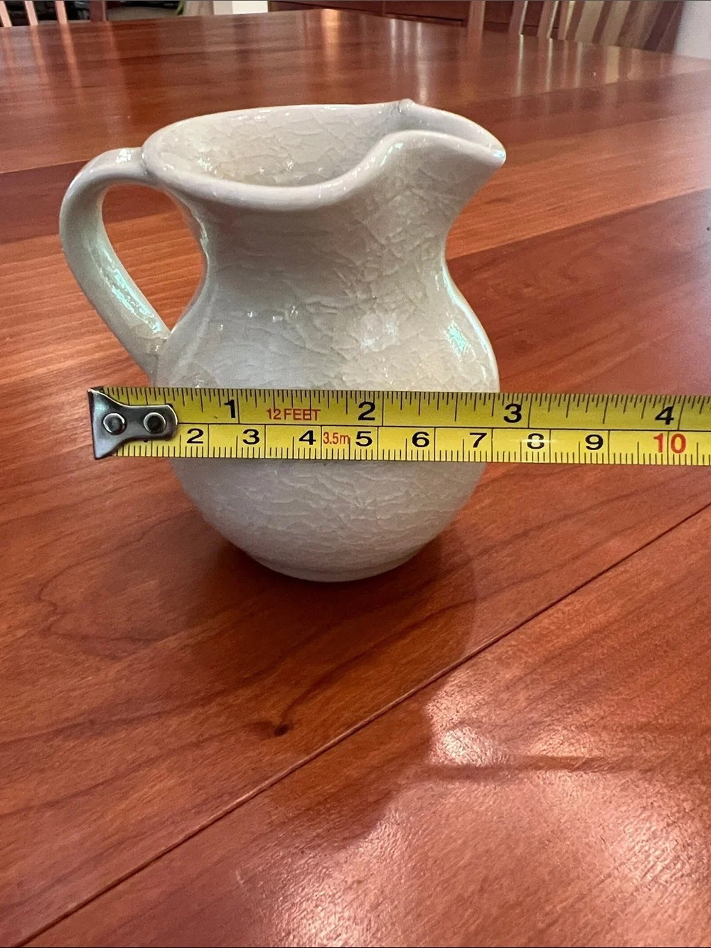 VTG Simon Pearce Belmont Pottery Small Creamer Crackle Ivory